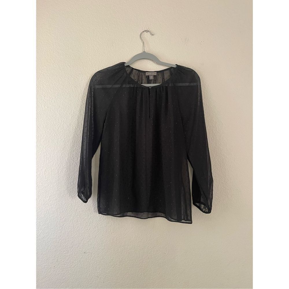 Point sur glitter dot long sleeve blouse size‎ xs
